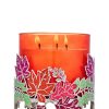 Leaf Garland 3-Wick Candle Holder