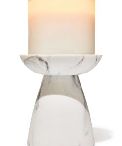 Marble Pedestal 3-Wick Candle Holder