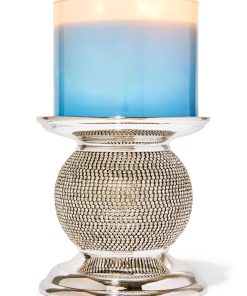 Bling Applique Pedestal 3-Wick Candle Holder
