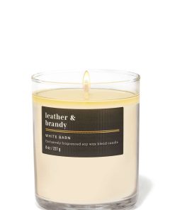 Leather & Brandy Single Wick Candle