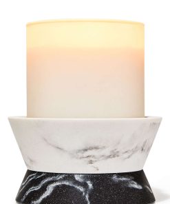 Mixed Marble Pedestal 3-Wick Candle Holder