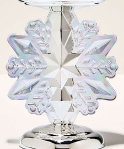 Snowflake Light-Up Pedestal 3-Wick Candle Holder